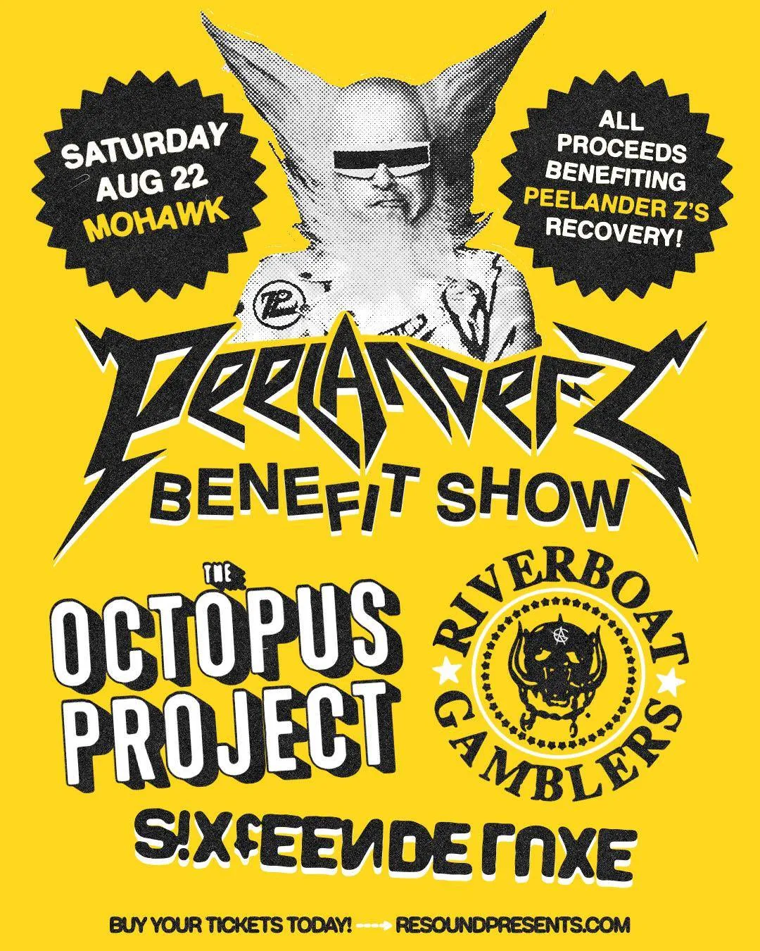 Flyer for Peelander-Z Benefit Feat. Octopus Project