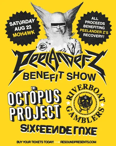 Flyer for Peelander-Z Benefit Feat. Octopus Project